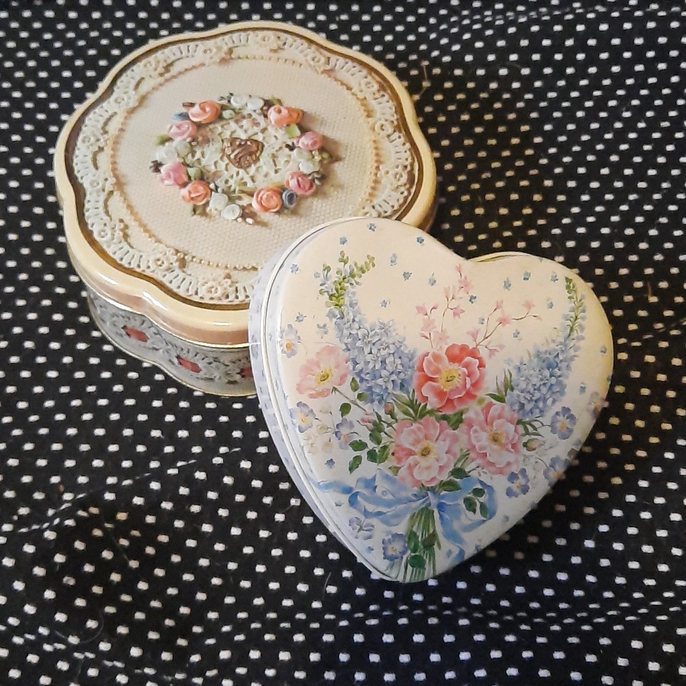 Two vintage metal tins